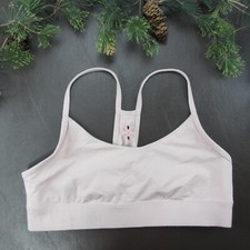 Old Navy Sport Bra XL Pink Unpadded Wireless Race Clasp Back Pullover