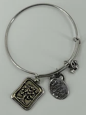 Live Well Laugh Often Love More Silver Tone Bangle Bracelet Dove Tree of life