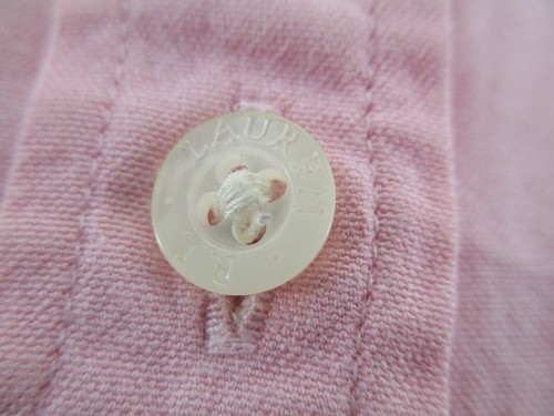 Lauren Ralph Lauren Women's Size P Petite Long Sleeve Pink Button Front Blouse - Picture 9 of 12