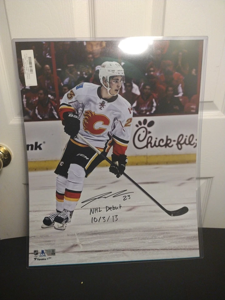 Foto autografiada por Sean Monahan Calgary Flames 16X20 fanático autenticada Foto 2 de 4