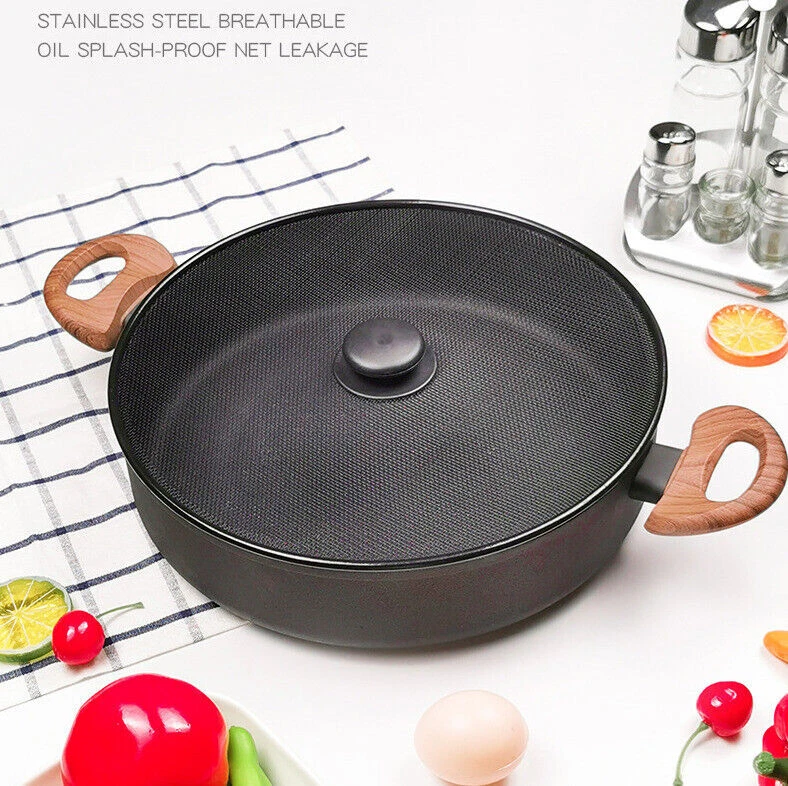 29/30 cm Quality Frying Pan Splatter Screen Guard Frying Pan Black Mesh Cover - Image 3 of 4