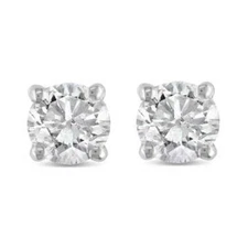 1/2Ct TW Round Natural Diamond Studs Women's Earrings 14K White Or Yellow Gold