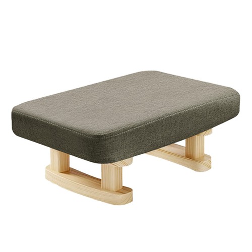 1PC Small Solid Wood Fabric Stool Creative Retro Footstool for Living Room Seat - Picture 16 of 20