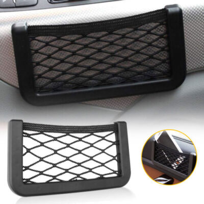 Universal Car Storage Net String Pouch Bag GPS Phone Holder Pocket Organizer 2x