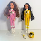 Vintage Power rangers Dolls 1994 BAN DAI Pink n Yellow Ranger Kimberly Trini 9"