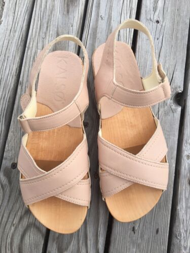 Kalso Earth Serene Rouge Leder Holz Negativ Absatz Sandalen Größe 10 W Damen - Bild 12 von 15