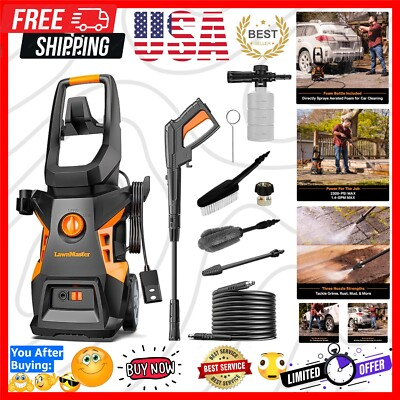 #ad Efficient LT506 2000A Pressure Washer: 13 Amp Foam Bottle 20 ft Hose Included $147.83