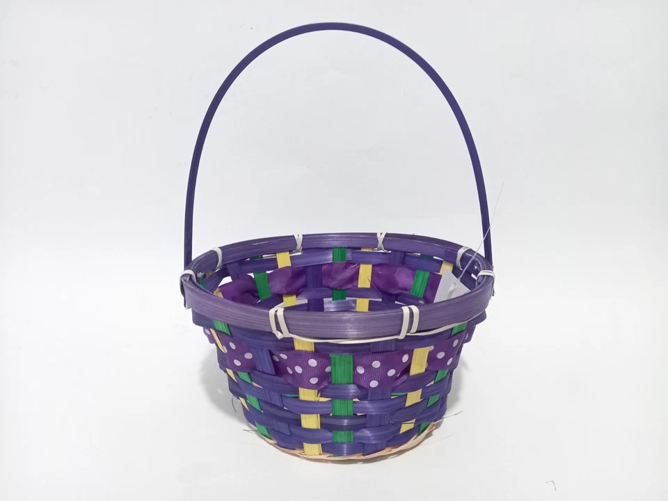 Cestini in vimini colorati rotondi e rettangolari - Immagine 2 di 4