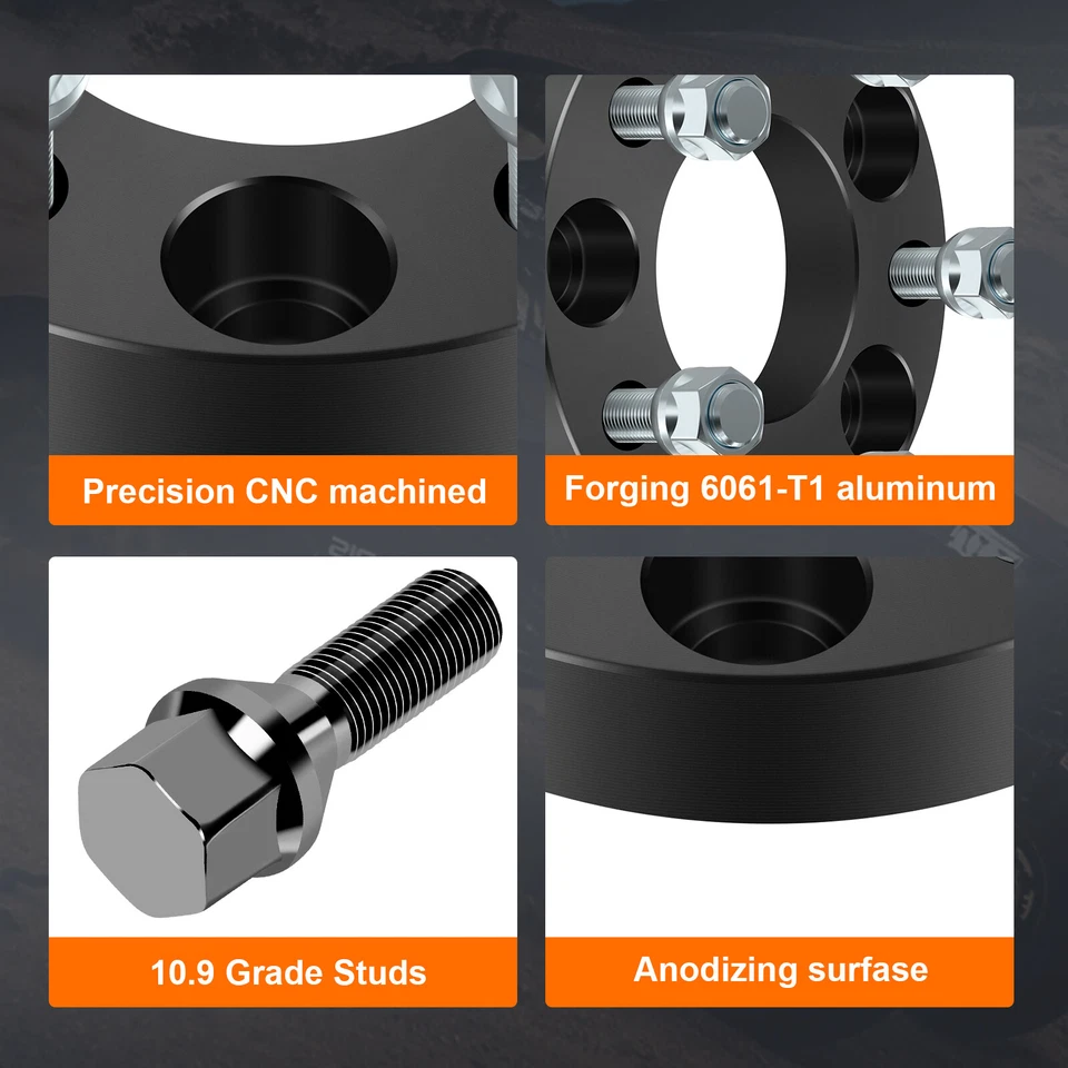 4Pcs 12x1.5 Wheel Spacers 1" For 1995-2015 Toyota Tacoma Sienna Highlander 5x4.5 - Image 4 of 4