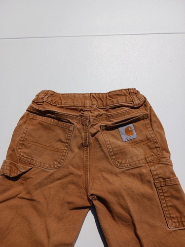 Carhartt Pants Boys 6 Brown Duck Canvas Straight Leg Carpenter Pants - Picture 9 of 13