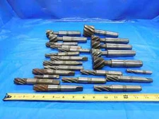 23PCS MORSE / BROWN & SHARPE TAPER SHANK HSS END MILLS SIZES FROM 3/8 - 2 1/8
