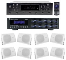 Technical Pro 6000w 6 Zone Home Theater Bluetooth Receiver 8 5.25" Speakers EQ