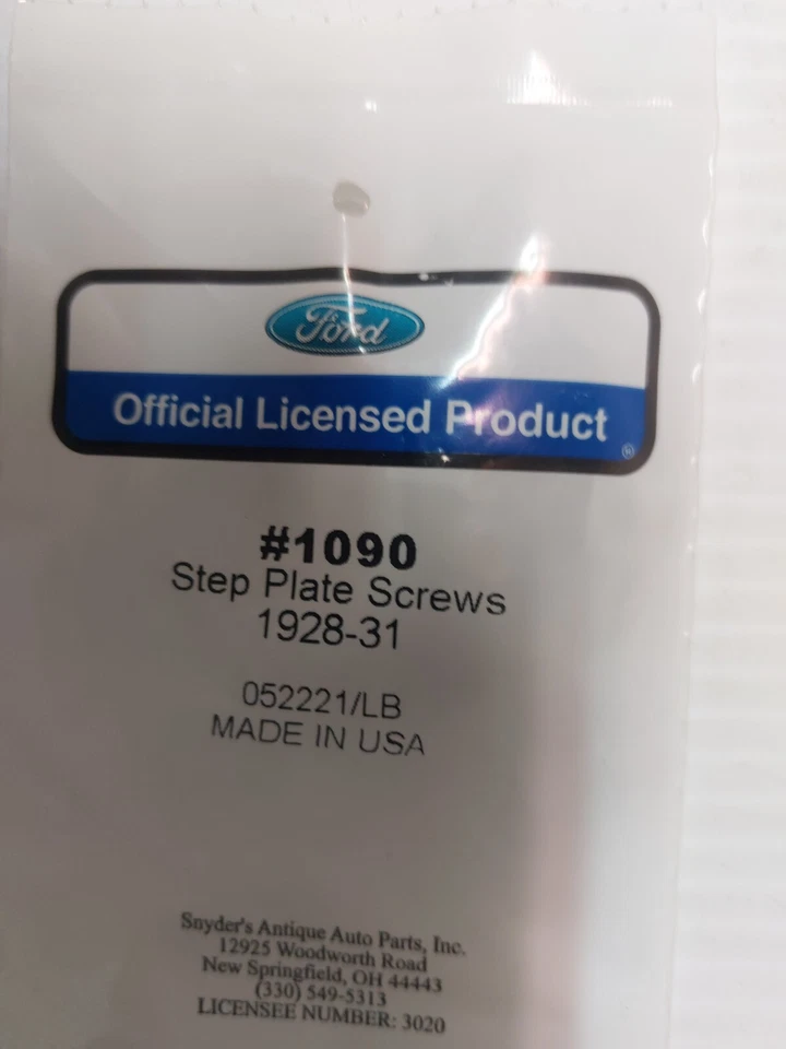 1928-31 Ford модель ступеньки пластина винт набор, #1090 - Изображение 3 из 3