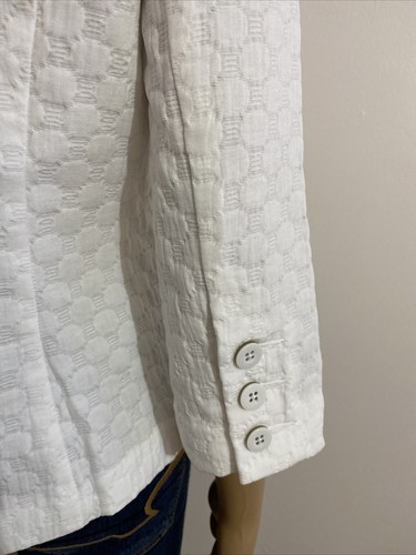CAbi Outlet Club Blazer White Two Button Wide Lapel 3/4 Sleeve Size M #212 /NEW! - Picture 10 of 12