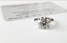 4.00 Carat Moissanite 4 Prong Solitaire Ring in 14k Gold Charles & Colvard