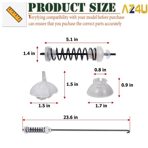 Set of 4 Maytag Suspension Rod MVWX655DW1 MVWC565FW2 MVWC565FW0 MVWC565FW1 - Picture 6 of 8