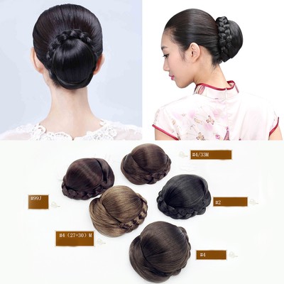 Women Big Braided Bun Hairpiece Synthetic Hair Bun Chignon
