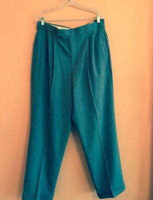 SLATES by DOCKERS Gray Pleated Front Wool Blend Trousers SZ W 34 L 30