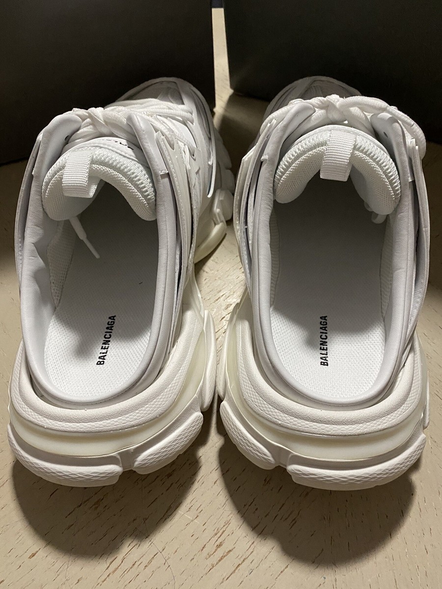 NIB $950 Balenciaga Women Track Lace-Up Mule Sneakers White 11 US
