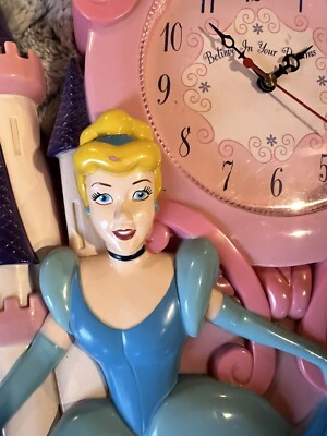 Vintage Disney Cinderella Princess Clock Castle Believe In Your