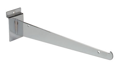 10 Slatwall 12'' Knife Shelf Brackets Chrome With Lip Shelving Display Slat Grid