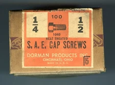 Vintage Dorman Products 1/4" x 1/2" S.A.E CAP SCREWS (Partial  Box of 25 (U.S.A)