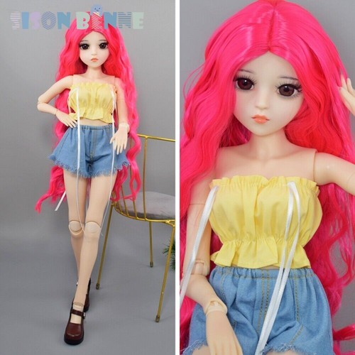 Cheveux Longs BJD Poupée 60cm Épissure Sphérique Corps Féminin Bricolage Jouet - Imagen 23 de 23