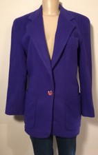 Vintage The Limited Long Jacket Purple Blazer w/Cashmere S EUC