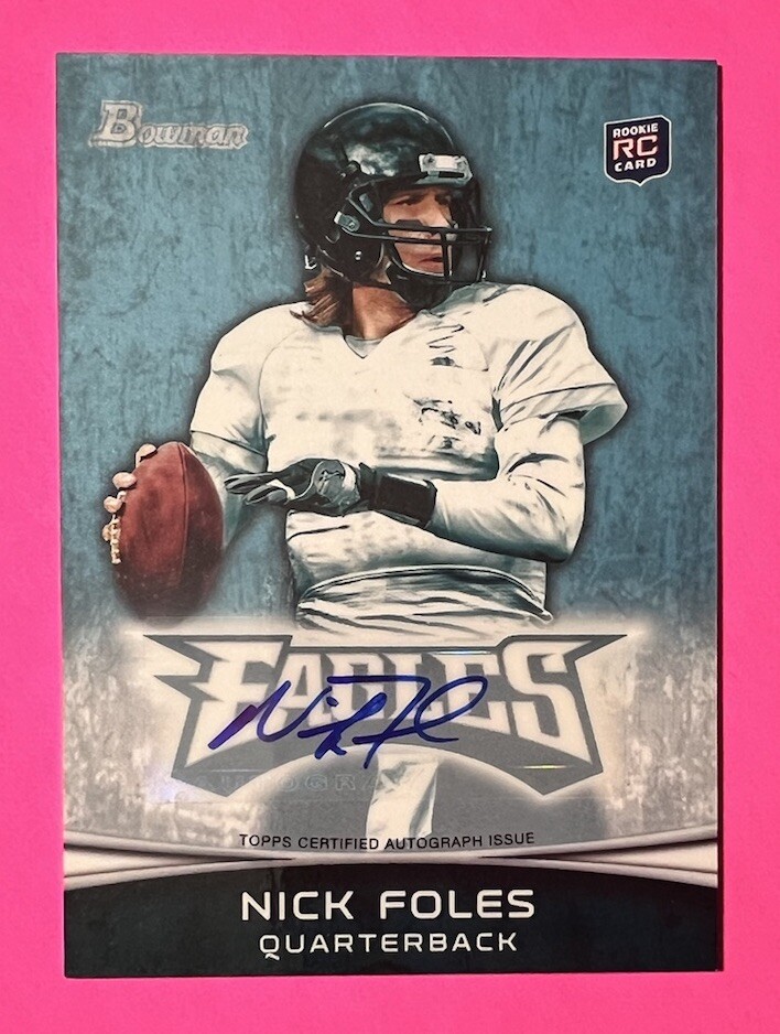 Nick Foles 🔥 2012 Bowman Rookie Auto SP RC Eagles 2018 Super Bowl MVP Mint! 👀