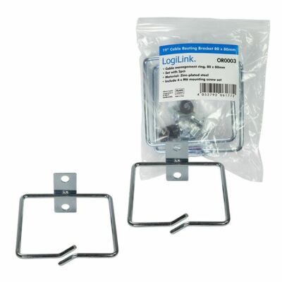 2 x Kabelführungsbügel 80x80mm mit Schrauben für 19'' Rackmontage LogiLink 