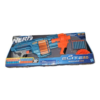 New in Box NERF Elite 2.0 Shockwave RD-15 Blaster 30 Darts 15-Dart Rotating Drum