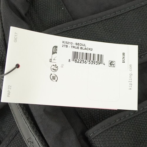 Kipling Seoul Large 15" Laptop Backpack in Black w/ Gorilla Keychain Lot of 2 - Picture 7 of 8