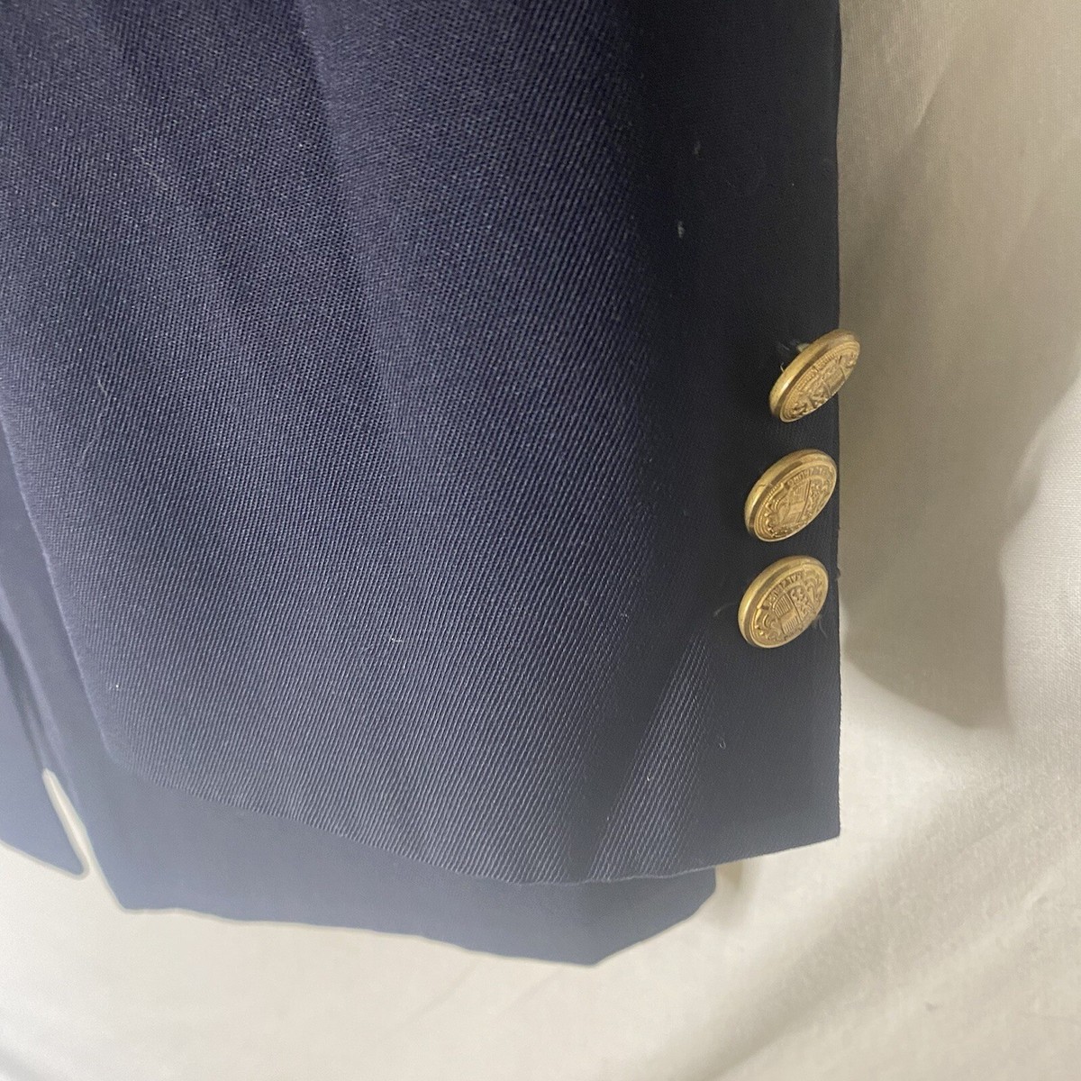 GIVENCHY Navy Blue Wool Double Breasted Gold Button Suit GIVENCHY Navy Blue Wool Double Breasted Gold Button Suit