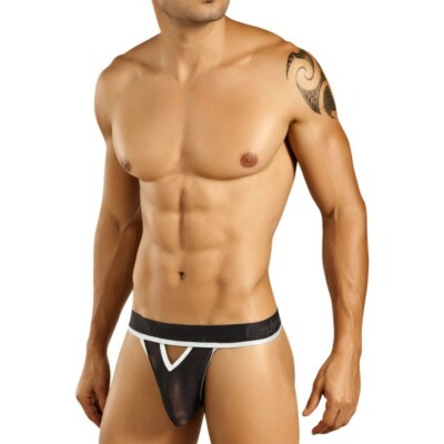 Candyman Men's 9663 Sexy Silver Trim Thong