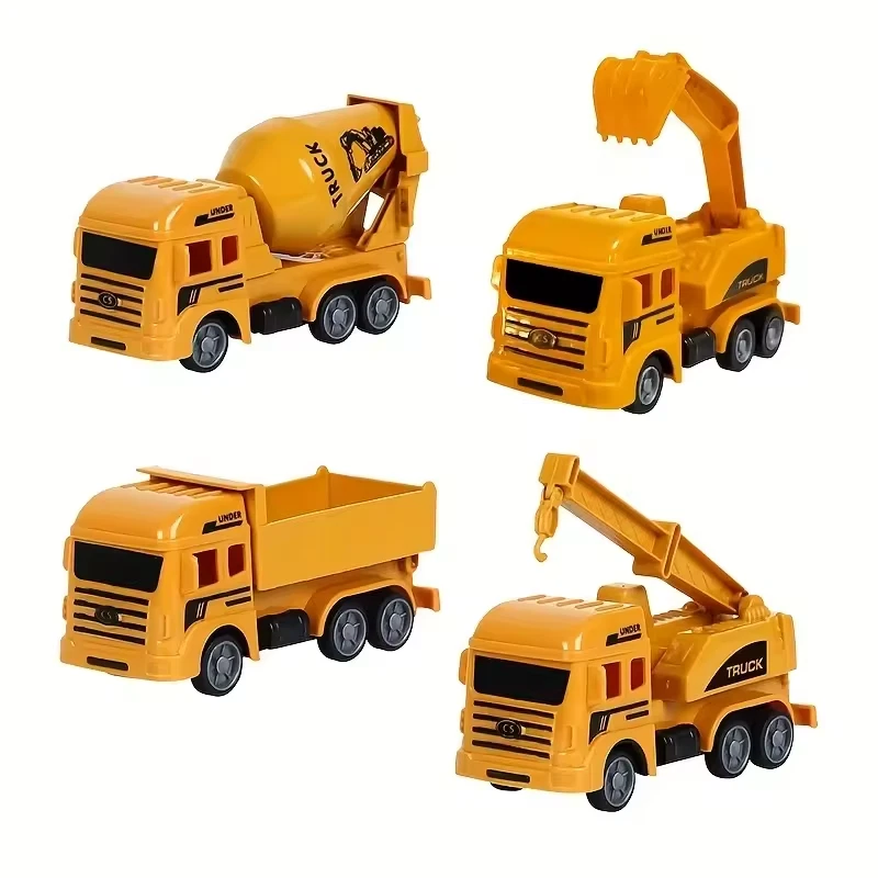 Set Giocattoli Cantiere Bambini Escavatore Camion Bulldozer Regalo Veicoli PVC - Immagine 2 di 4