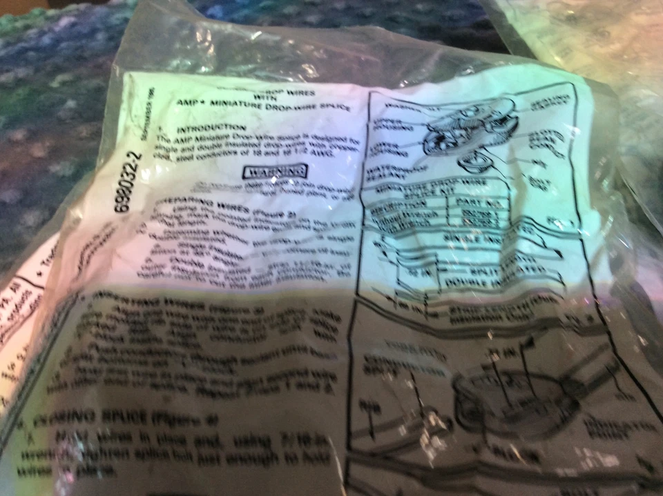 (4) Empalmes de caída de teléfono aéreo miniatura AMP de NOS 698032-2 Foto 4 de 4