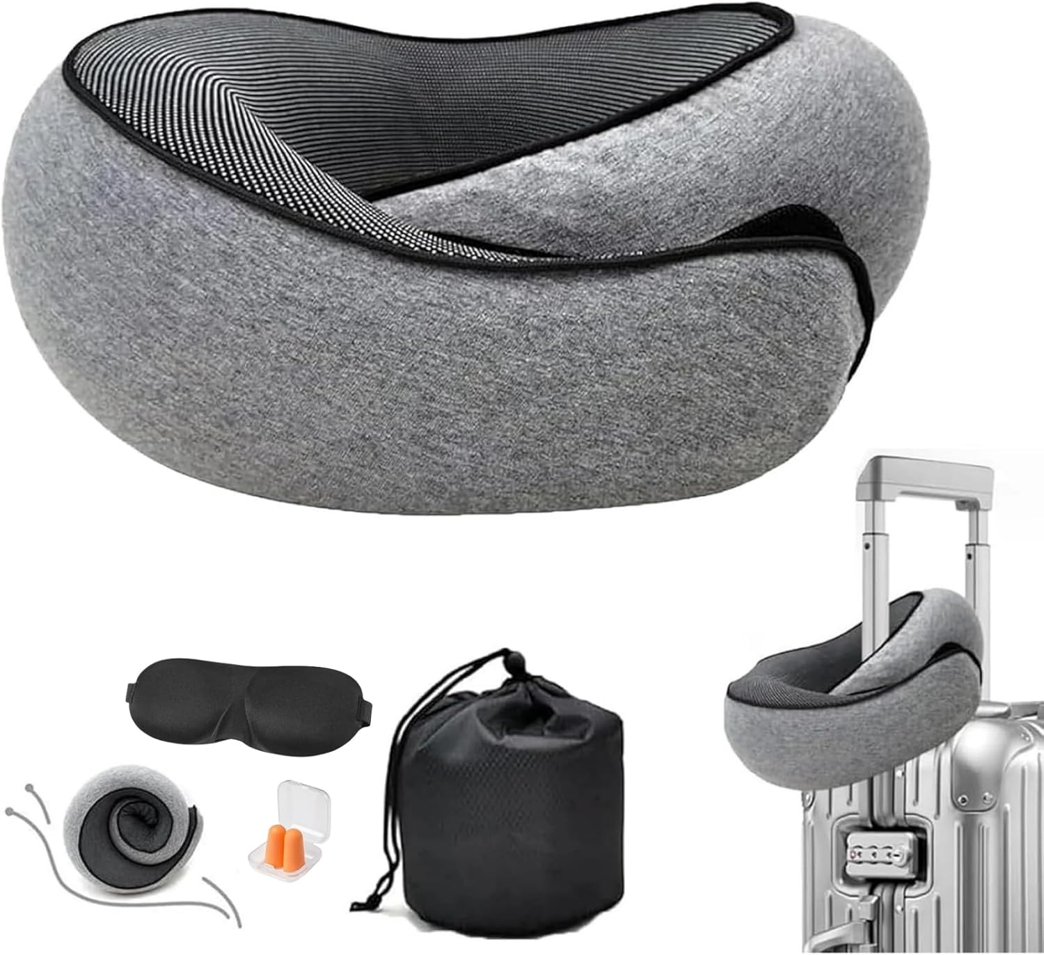 Travel Pillows for Airplanes, 2024 New Travel Pillow, 360 Degree Comfort and Bre