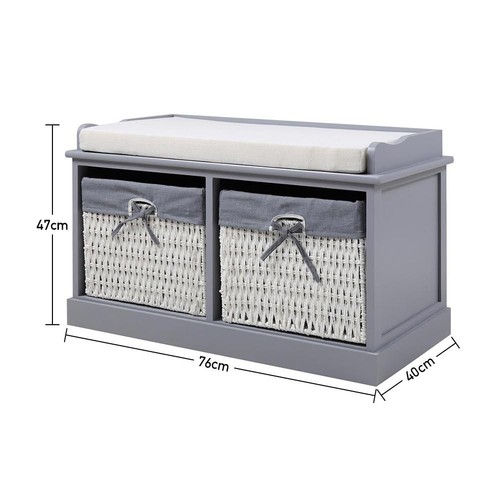 Wooden Shoe Storage Bench Cabinet Hallway Shoes Tidy Organiser with Seat Cushion - Picture 38 of 74