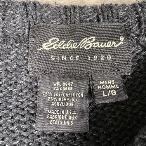 Eddie Bauer Pullover Herren Größe L Langarm Pulli Strick Made in USA - Bild 5 von 16