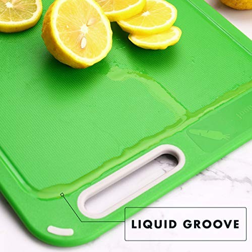Plastic Cutting Board, Set of 4 with Storage Stand, Color Box Packed, BPA - Picture 6 of 8