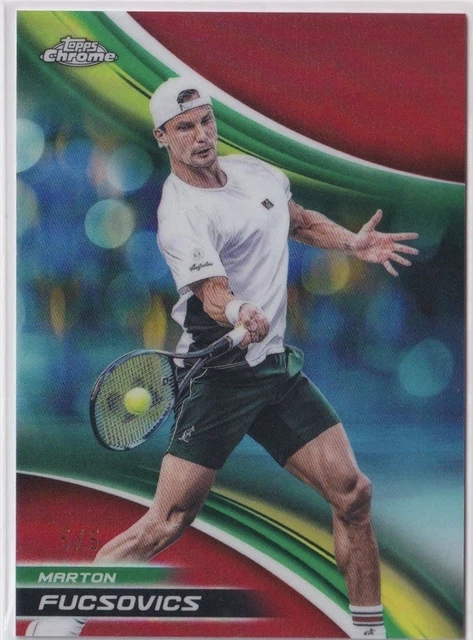 2025 Topps Chrome Tennis - Marton Fucsovics Red Refractor /5 #115