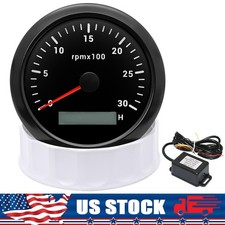 85mm Tachometer 0-3000rpm With Dissel Engine Tach Adapter Rpm Signal Sensor Us