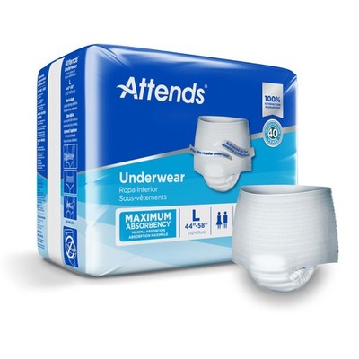 Attends Disposable Underwear Large 42 72 Ct
