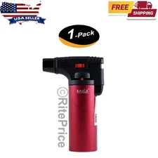Eagle Jumbo 4" Jet Flame Torch Gun Lighter Refillable Lockable Metal Finish Ast