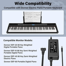 12V Charger Adapter Donner 88 Key Keyboard Piano DEP-10 DEP-20 DEP-20S DEP-80