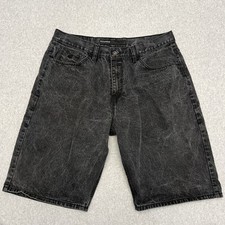 Rocawear Shorts Men s 40 Black Faded Hip Hop Y2K Baggy Wide Leg Skate Streetwear