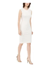 NATORI Womens White Sleeveless Above The Knee Evening Body Con Dress 4