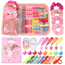 Hair Accessories Set for Girls,Toddler Colorful Elastic Hair Ties with Gift Box