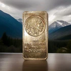 10 Troy Ounces OZ Buffalo - Indian Head .999 Fine Silver Bar - Light Toning