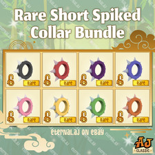 Animal Jam Classic AJC  Rare Short Spiked Collar Bundle READ DESCRIPTION 